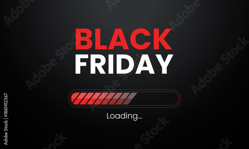 Black Friday deal loading red and black  color  banner design