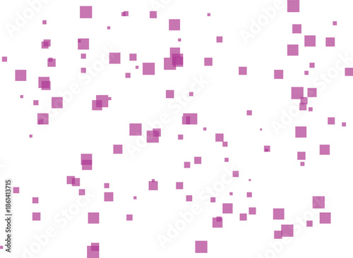 Purple squares scattered randomly on white background