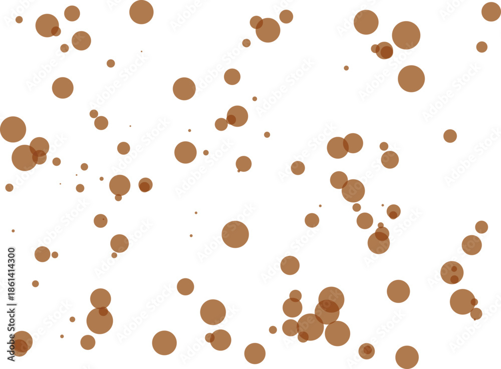 Obraz premium Brown circles scattered randomly on white background