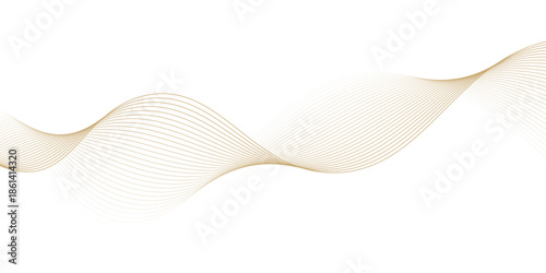 Luxury abstract gold wavy line pattern white background with copy space
