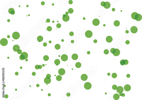 Green dots scattered randomly on white background