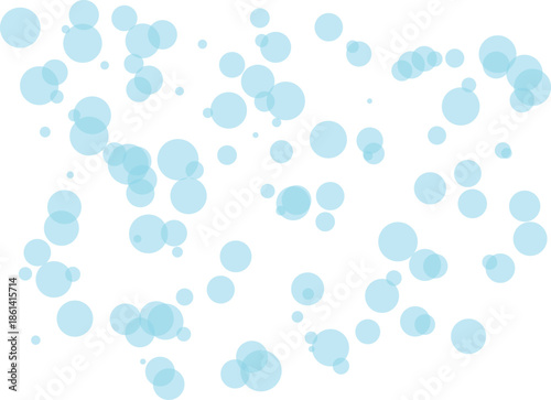 Light blue water droplets on white background