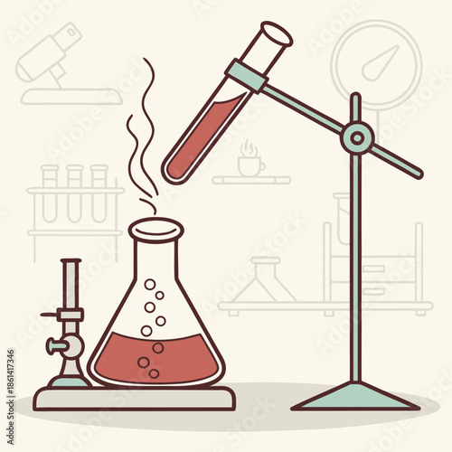 Laboratory experiment with test tubes