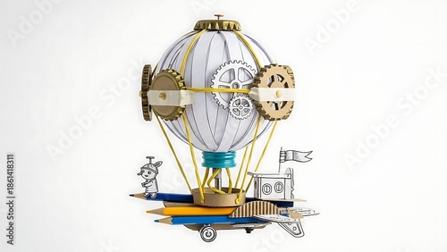 Wallpaper Mural Steampunk Hot Air Balloon Machine. Torontodigital.ca