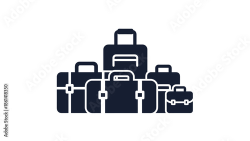 Stack of luggage and suitcases for travel and adventure, Generative AI.
