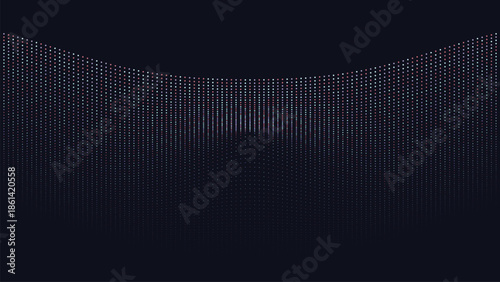 Dark background with white dots forming a curved shape