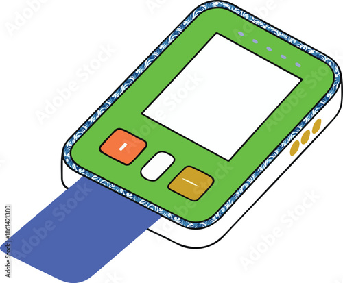 Secure payment processing with a credit card reader Vector.




