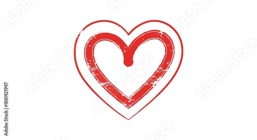 A simple illustration of a red heart with a white background conveying love and affection