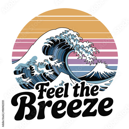 Dynamic Ocean Wave Crashing with White Foam and Spray.