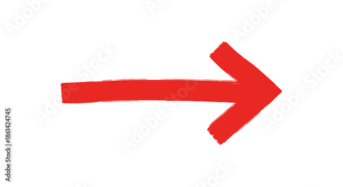 A vibrant red arrow pointing to the right created with a brushstroke effect dominates the view