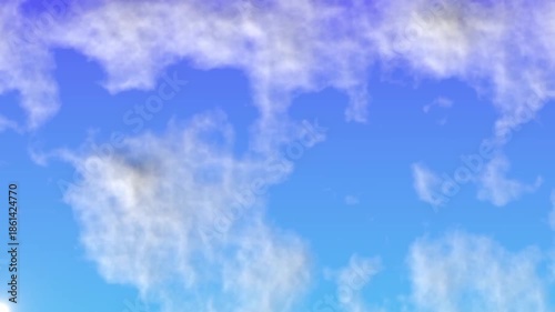 Soft white clouds drifting across bright blue sky with gentle sunlight creating airy atmosphere? calm natural background conveying peaceful weather and open space, Concept of freedom, serenity, nature