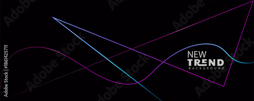 Colorful abstract lines on dark background