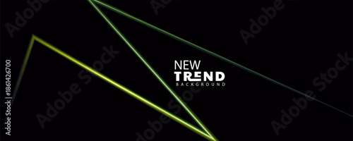 Geometric shapes with neon lines on dark background