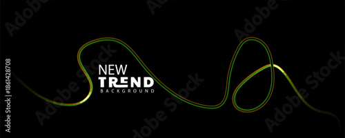 new trend background with green and yellow lines