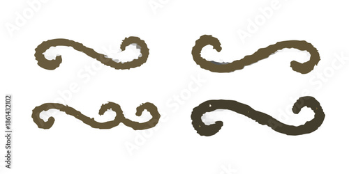 Abstract dark brown swirling shapes against a solid black background