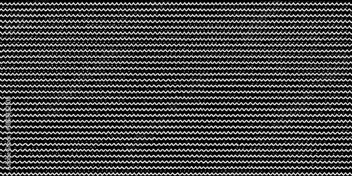 A dense pattern of horizontal lines creates a textured black and white visual