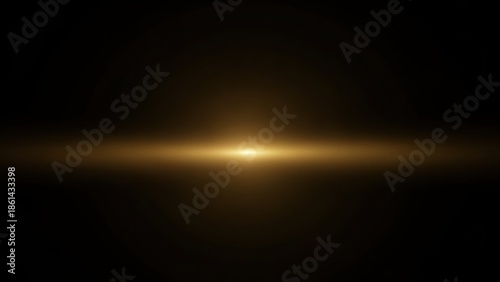 Golden light shining brightly in dark space