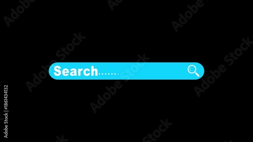 Search Bar Interface Animation on Black Background. Search Bar User Interface for Website and Mobile App Modern Search Interface for Web and App Design.