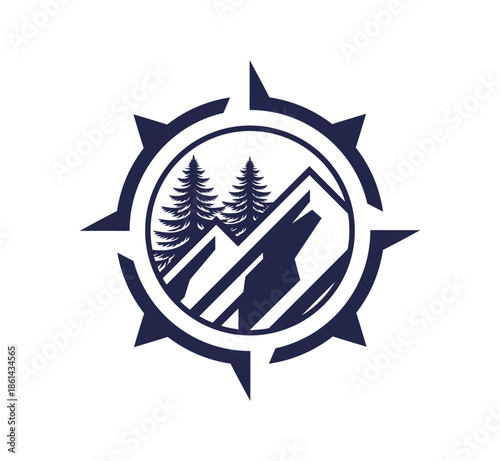 Adventure Compass Mountain Logo
