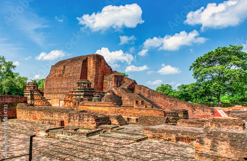 Nalanda University ruins in Bihar reveal a vast ancient learning center, founded in the 5th century CE, famed for monasteries, libraries, and global Buddhist scholars.