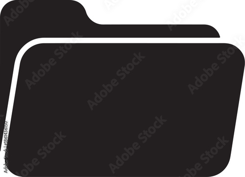 Black folder icon simple graphic