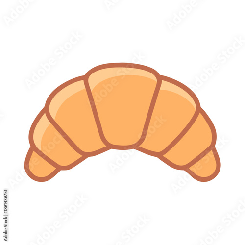 Croissant pastry in a simple and minimalistic design style
