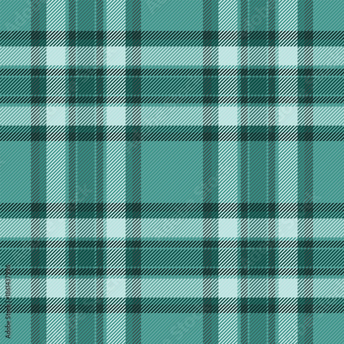 Form fabric vector texture, covering textile background tartan. Outline pattern check seamless plaid in teal and light colors.
