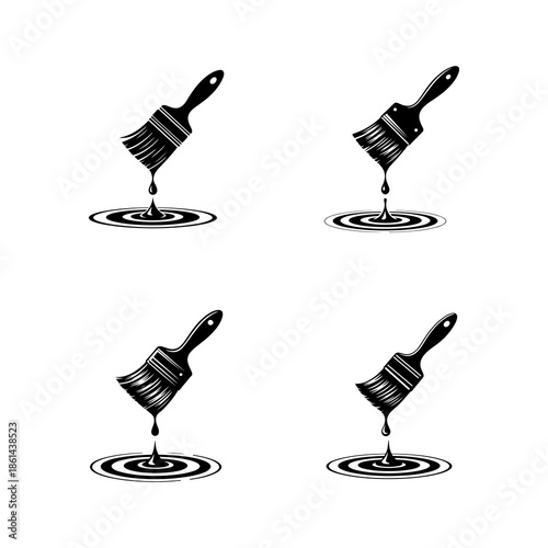 Paint brush vector illustration isolated on transparent background