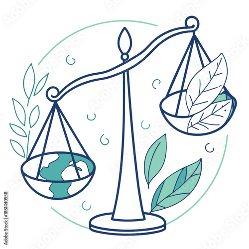 Minimalist Abstract Earth Balance Symbol, Sustainability Concept