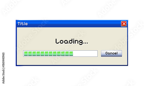 Windows XP classic loading, installing, and copying files screens vector design with vintage progress bars and system dialogs, isolated on transparent background for retro UI projects.
