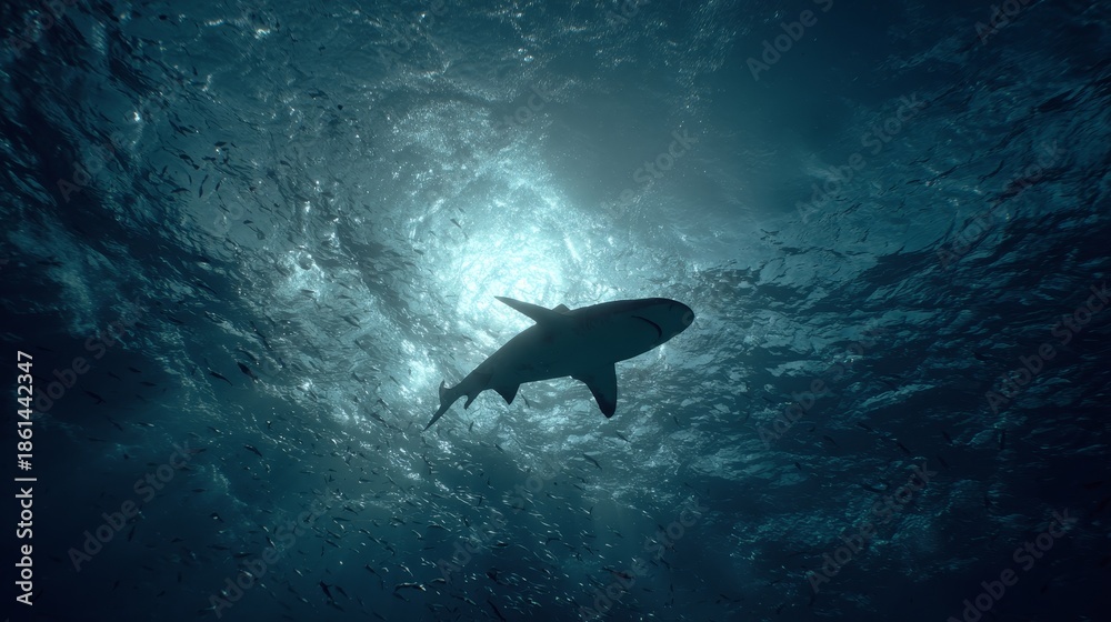 Obraz premium Exploring bull sharks in clear waters underwater adventure ocean photography marine life