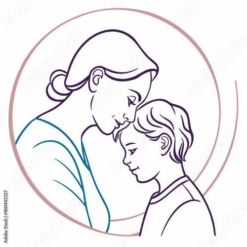 Abstract Parenting Care Concept Minimalist Logo