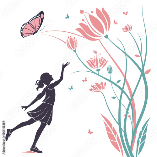 Minimal Spring Breeze Flowing Abstract Geometry