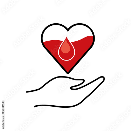 Donate blood life icon sign design vector