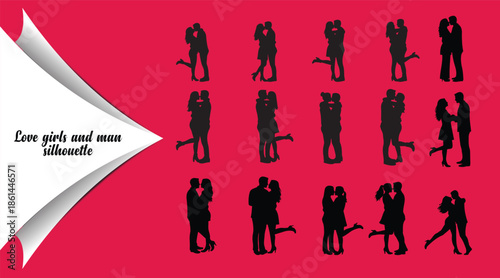 Romantic Couple Silhouettes Collection for Love-Themed Designs