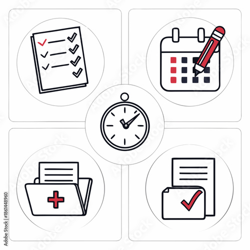 6 Modern Minimalist Task Management and To-Do List Icons