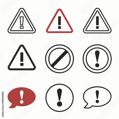 6 Minimalist Warning and Info User Interface Icons