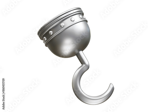 Pirate hook icon 3d render illustration 