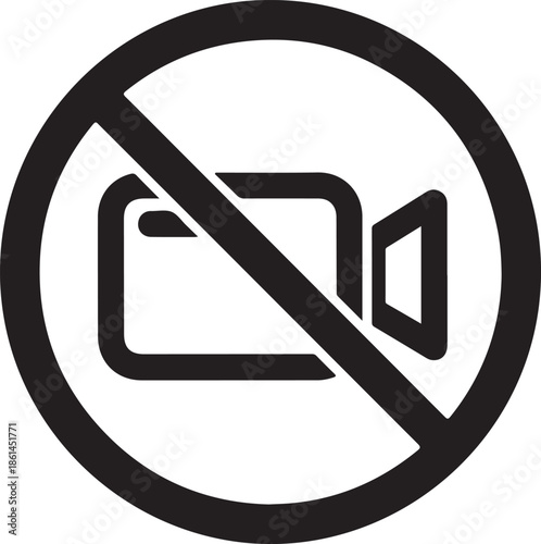 No photography allowed sign with camera and video camera icons crossed out
