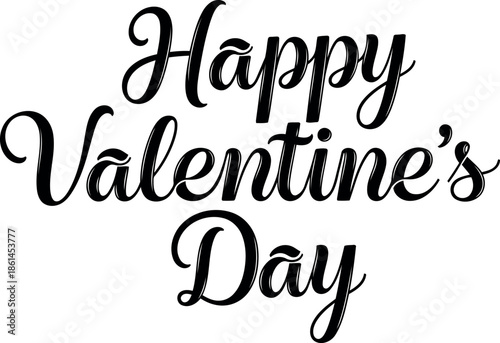 Happy valentine s day hand lettered text transparent background Vector