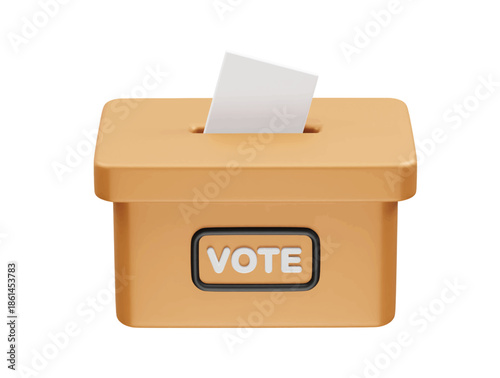 Ballot box icon 3d render illustration 