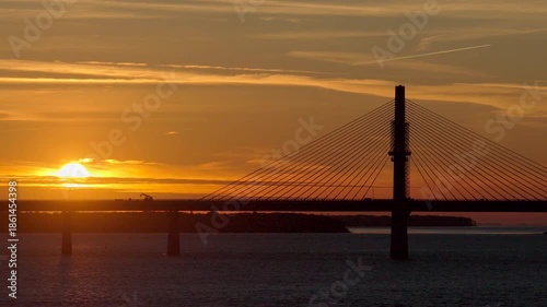 Bridge in Vordingborg in the sunset. Denmark