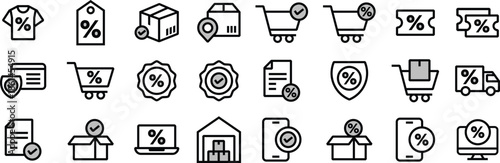 Group Icon Pack Editable E-commerce, Online shopping for Website Design, Apps, UI UX and Digital Asset