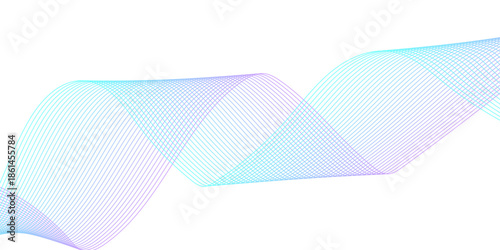 Abstract gradient blue wave stripe blend Technology minimal wavy pattern, stylish line and web background.  Modern abstract glowing wave background. Vector illustration.