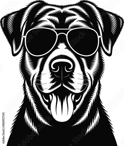 Cool Dog Wearing Aviator Sunglasses