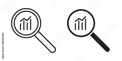 Analysis icons for templates, web design and infographics