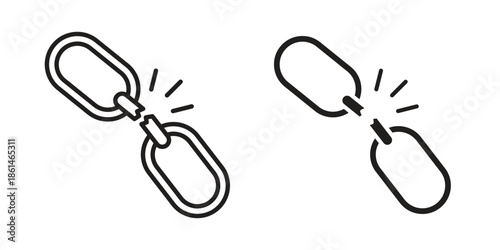 Broken link icons for templates, web design and infographics