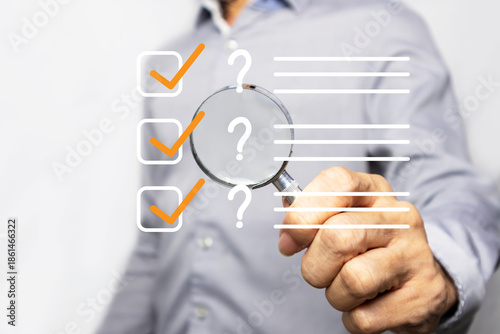 Business people have questions and need answers and business inquiries.