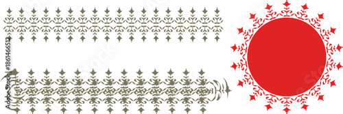 Intricate gothic frame with a red oval shape and detailed ornamental flourishes displayed.