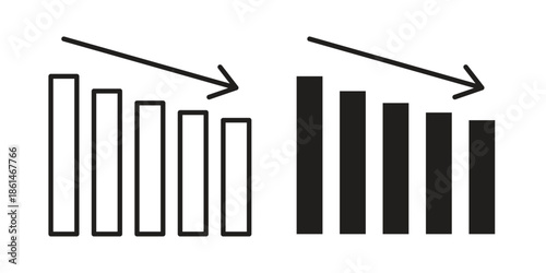 Decrease icons for templates, web design and infographics
